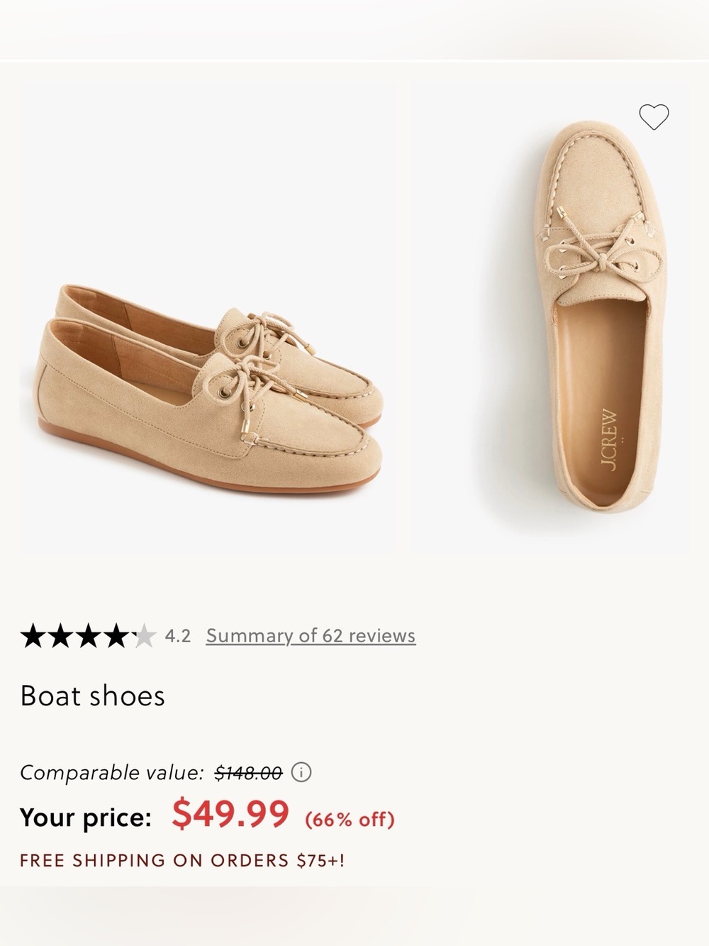 $148 J Crew Boat shoes